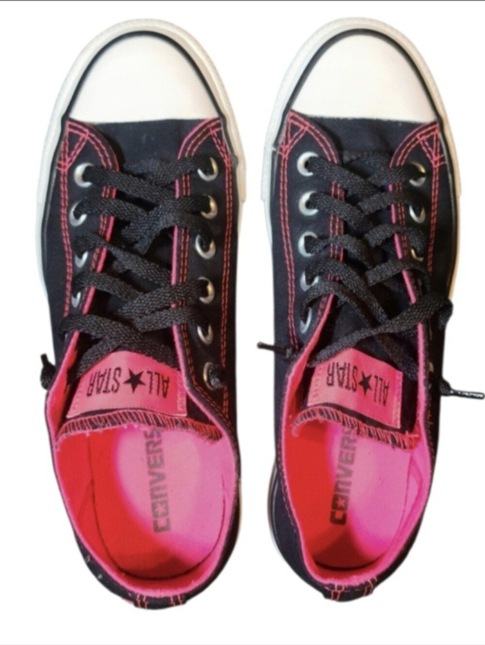 Converse Womens Sneakers Hot Pink & Black Size 9 EUC